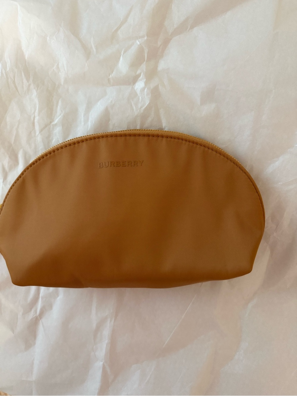 Burberry Tan zipper Toiletry Pouch